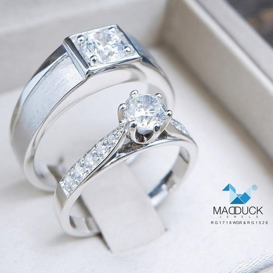 Couple ring set – CZ in 925 silver by Madduck Jewels