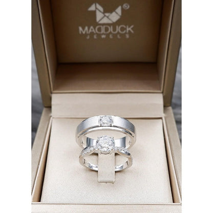 Couple ring set – CZ in 925 silver by Madduck Jewels