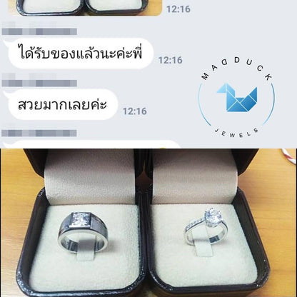 Couple ring set – CZ in 925 silver by Madduck Jewels