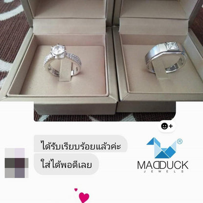 Couple ring set – CZ in 925 silver by Madduck Jewels