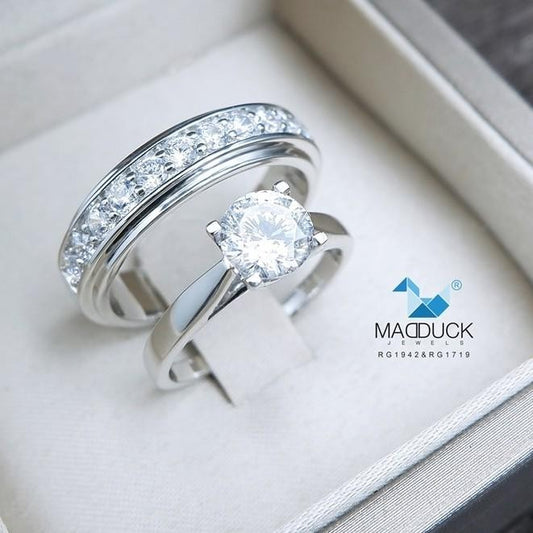 Couple ring set – CZ in 925 silver by Madduck Jewels