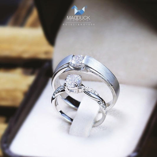 Couple ring set – CZ in 925 silver by Madduck Jewels