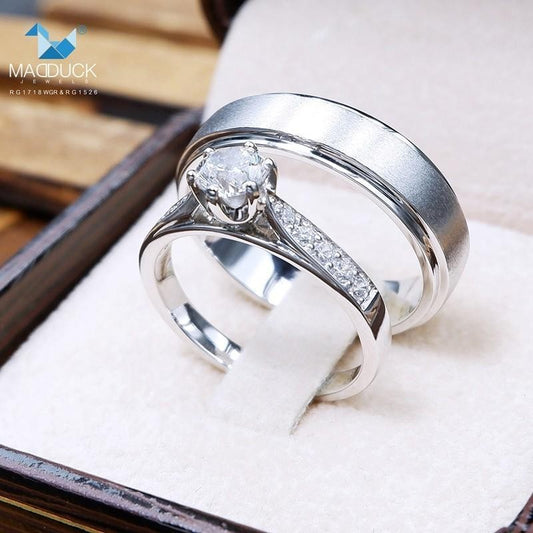 Couple ring set – CZ in 925 silver by Madduck Jewels