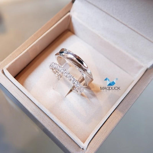 Couple ring set – CZ in 925 silver by Madduck Jewels
