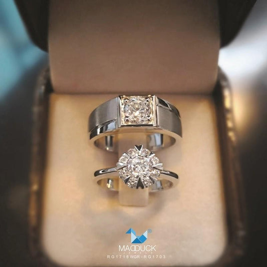 Couple ring set – CZ in 925 silver by Madduck Jewels