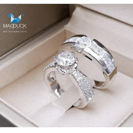 Couple ring set – CZ in 925 silver by Madduck Jewels