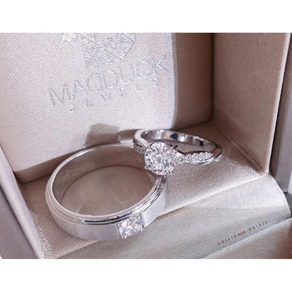 Couple ring set – CZ in 925 silver by Madduck Jewels