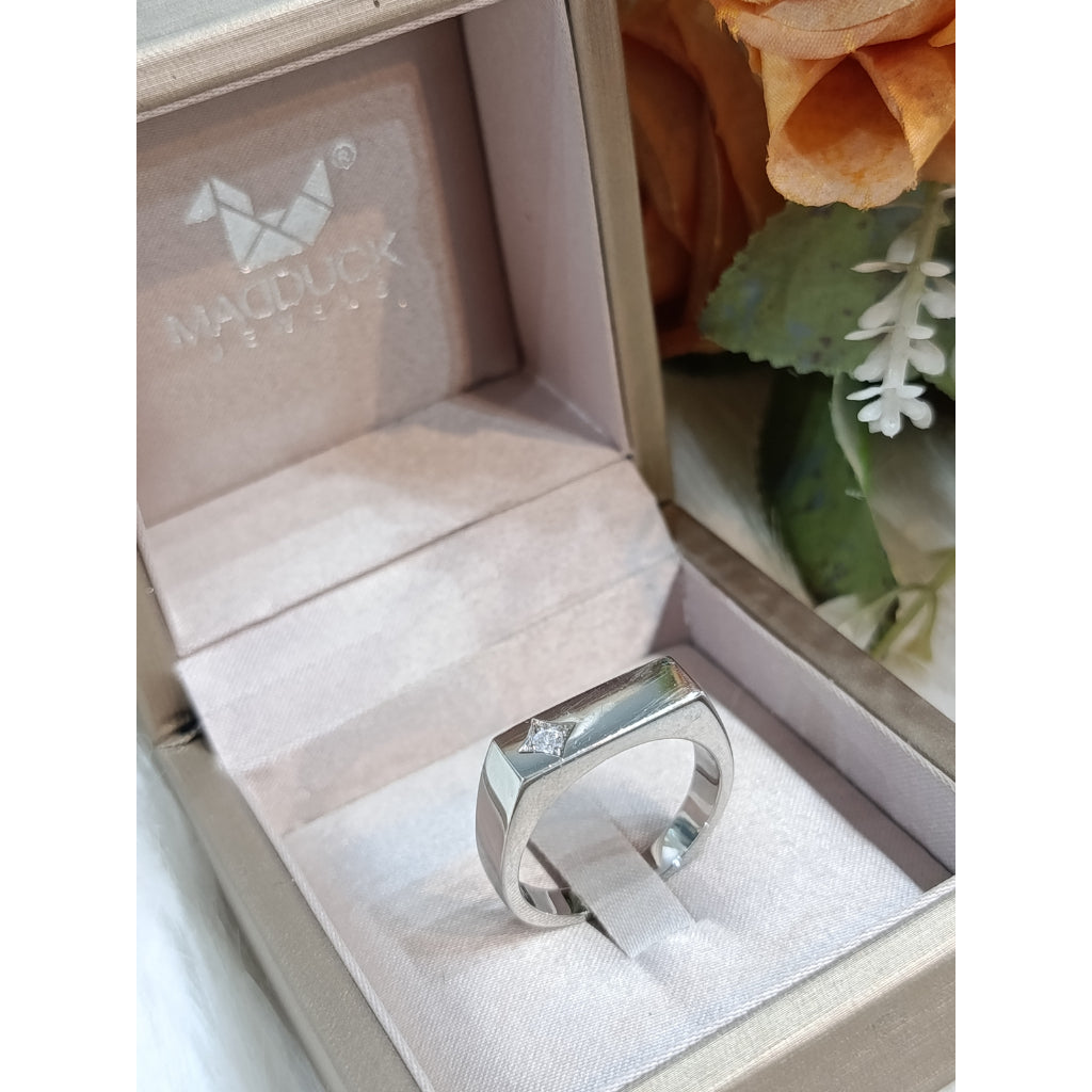 Madduckjewels RG2109 แหวนเงินแท้ 925 CZ / โมอิส (Moissanite) / เพชรแลป (Lab Grown) ชุบโรเดียม แหวนแต่งงาน แหวนหมั้น