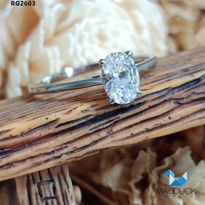 Madduckjewels RG2603 แหวนเงินแท้ 925 CZ / โมอิส (Moissanite) / เพชรแลป (Lab Grown) ชุบโรเดียม แหวนแต่งงาน แหวนหมั้น