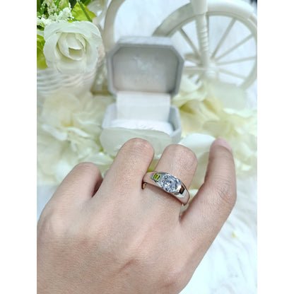Madduckjewels RG2107 แหวนเงินแท้ 925 CZ / โมอิส (Moissanite) / เพชรแลป (Lab Grown) ชุบโรเดียม แหวนแต่งงาน แหวนหมั้น