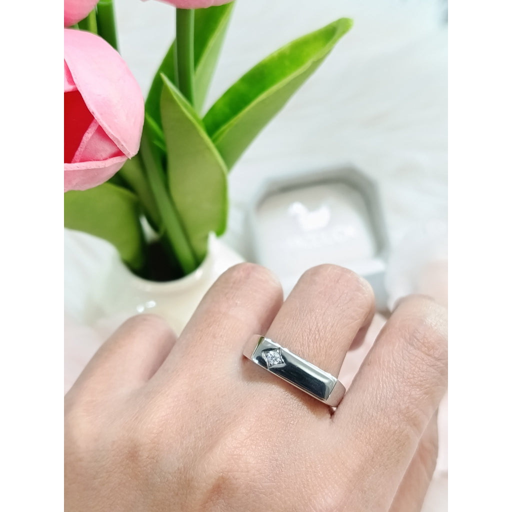 Madduckjewels RG2109 แหวนเงินแท้ 925 CZ / โมอิส (Moissanite) / เพชรแลป (Lab Grown) ชุบโรเดียม แหวนแต่งงาน แหวนหมั้น