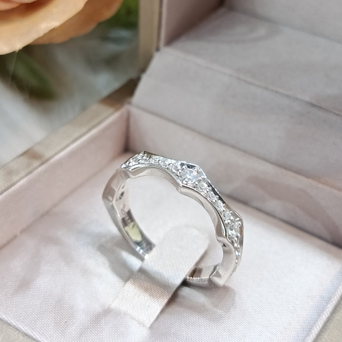 Madduckjewels RG2106 แหวนเงินแท้ 925 CZ / โมอิส (Moissanite) / เพชรแลป (Lab Grown) ชุบโรเดียม แหวนแต่งงาน แหวนหมั้น